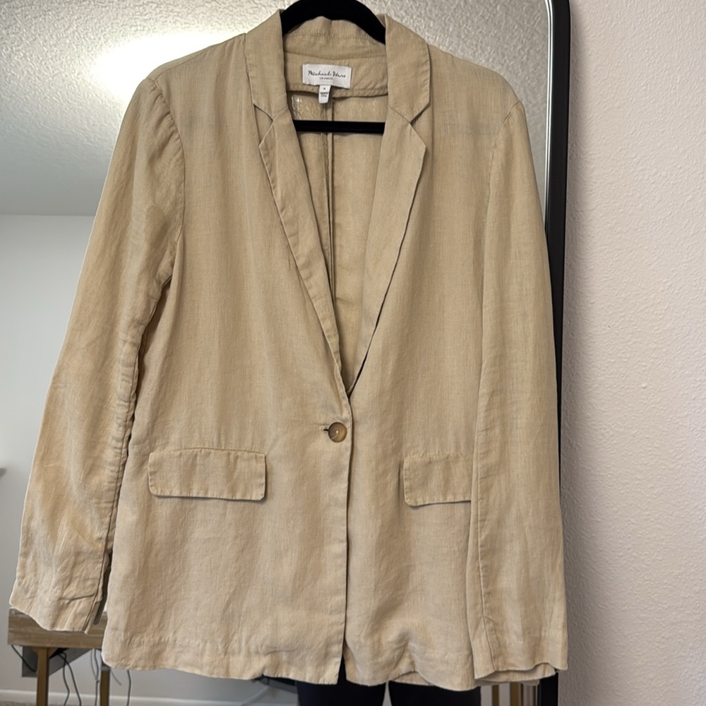 Michael Stars Tan Linen Blazer